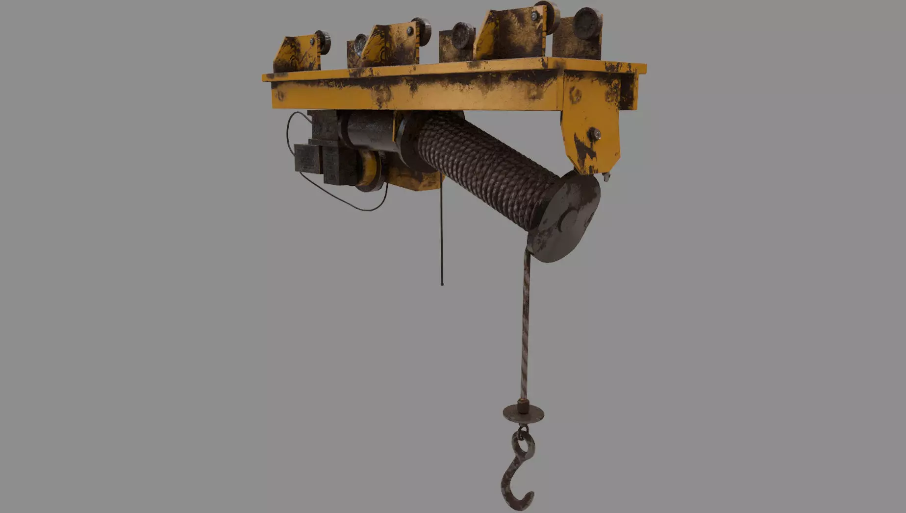 Defect scifi crane  Low-poly 3D model_0