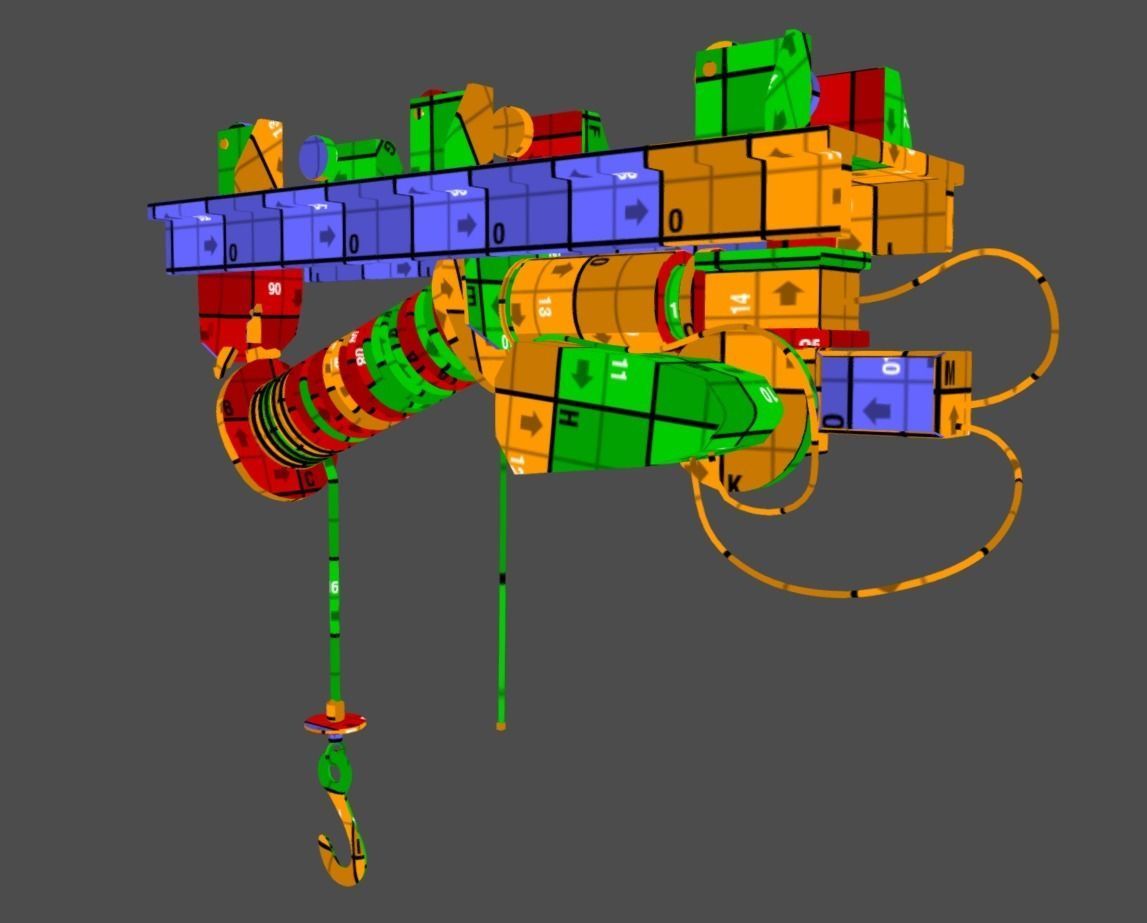 Defect scifi crane  Low-poly 3D model_23