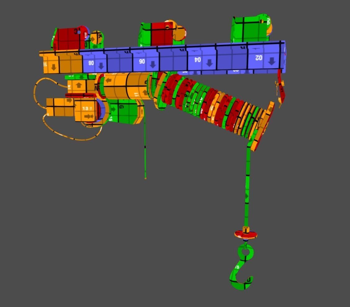 Defect scifi crane  Low-poly 3D model_25