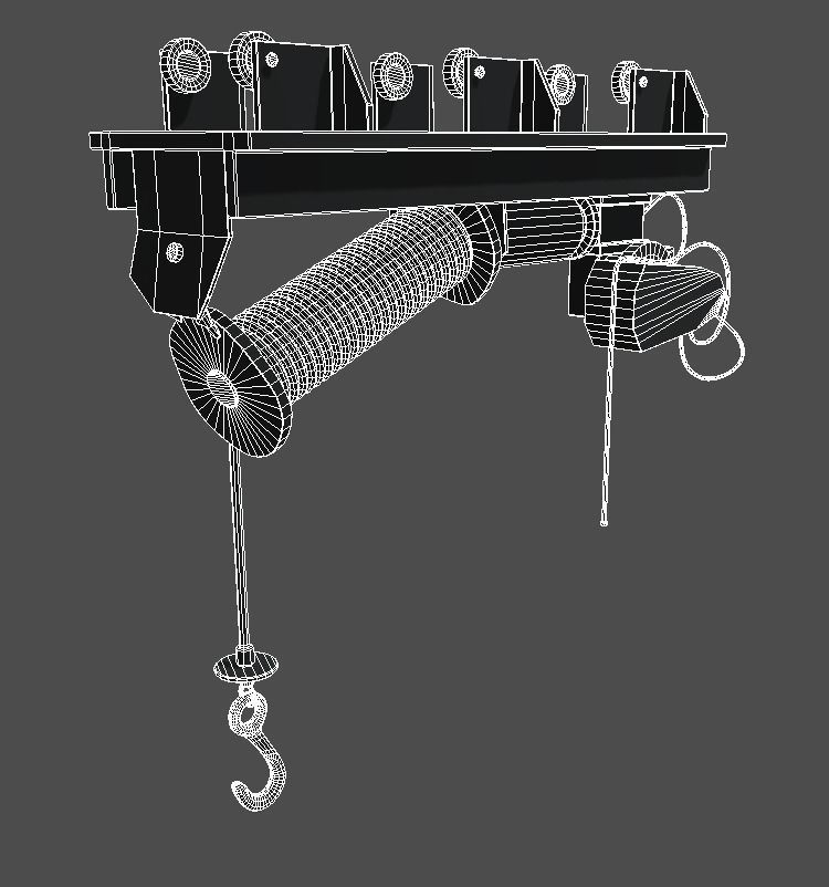 Defect scifi crane  Low-poly 3D model_14