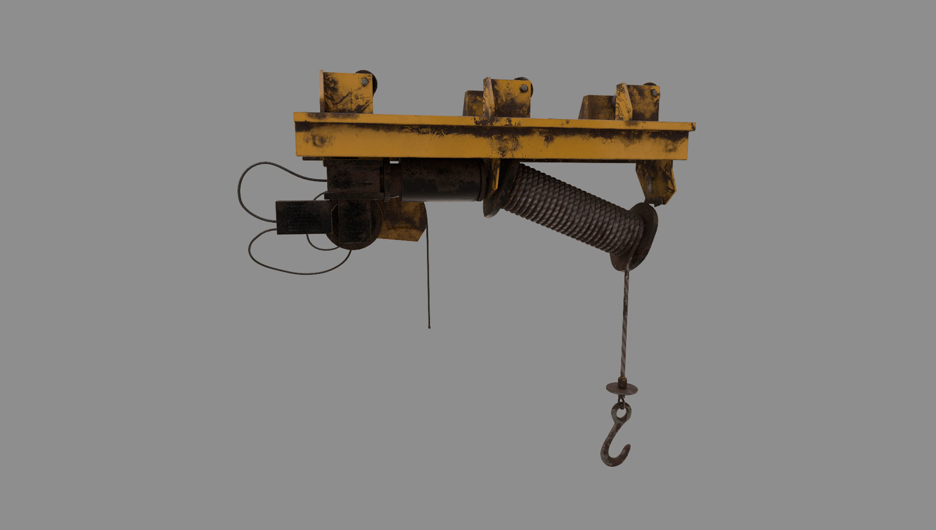 Defect scifi crane  Low-poly 3D model_12