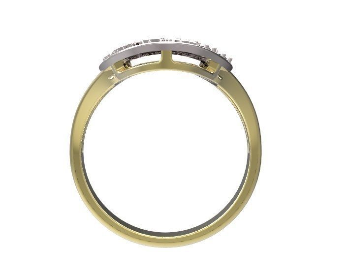 Ring oval with diamonds 3D print model_5