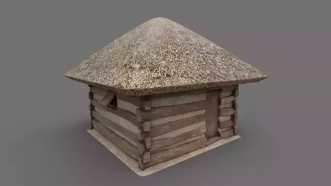 Medieval Hut Low-poly 3D model