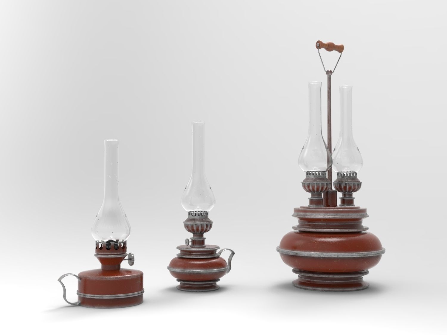 Kerosene lamps 3D model_1