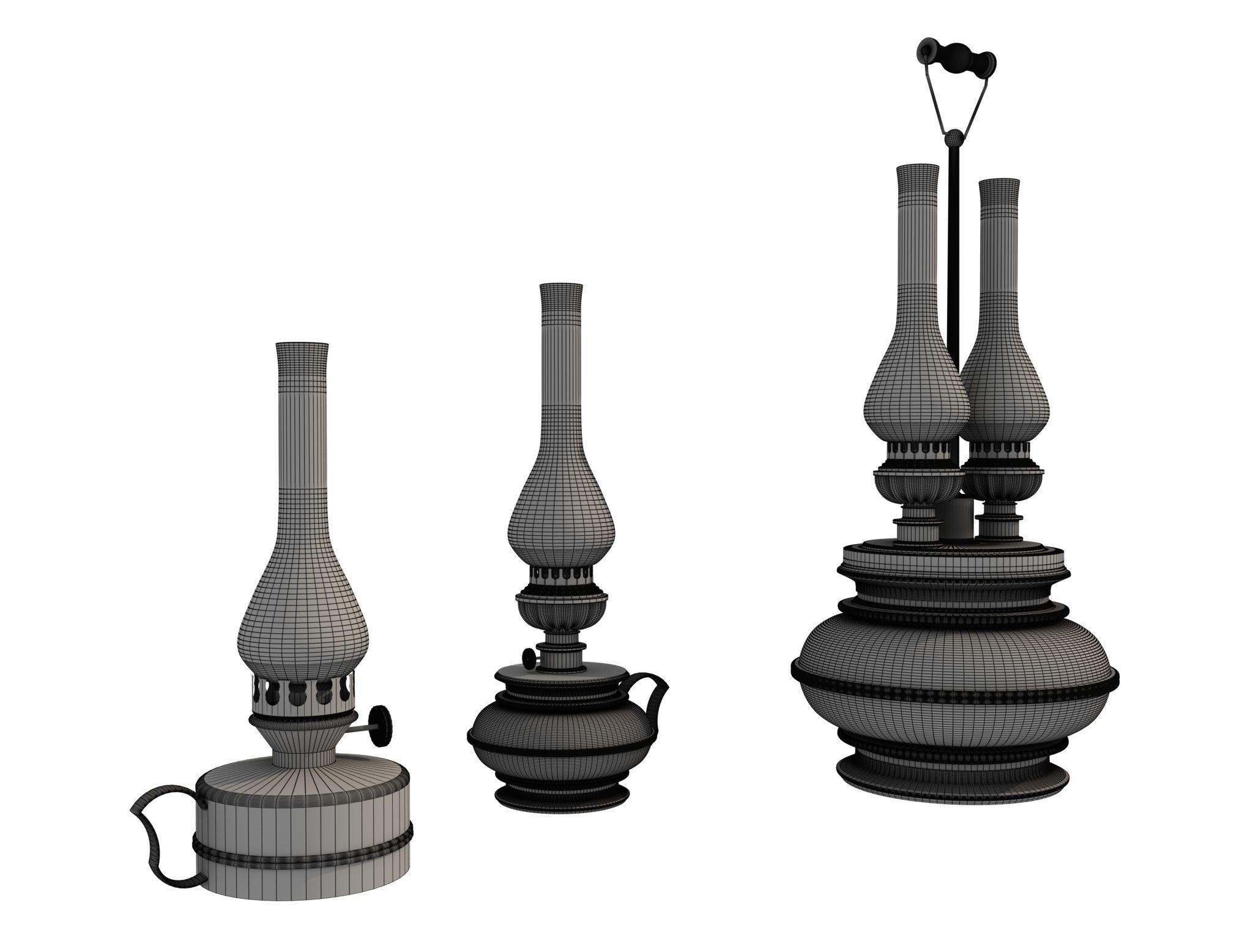 Kerosene lamps 3D model_11