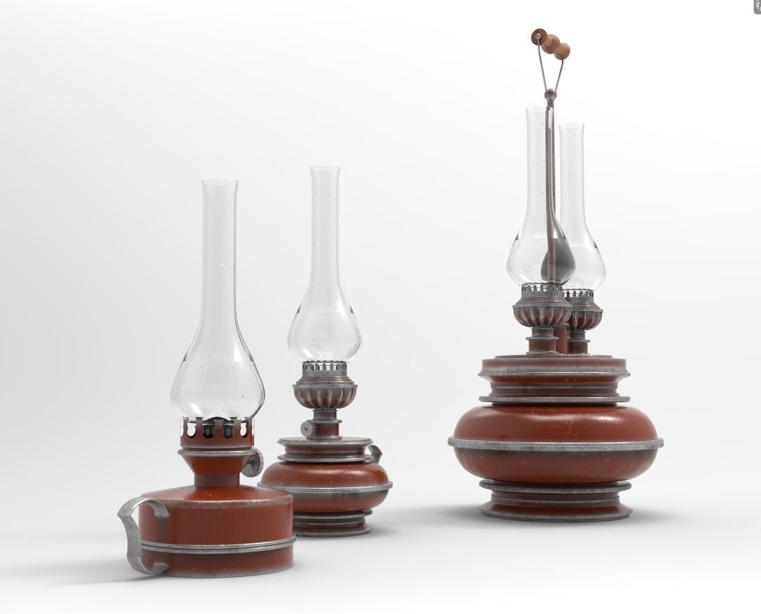 Kerosene lamps 3D model_2