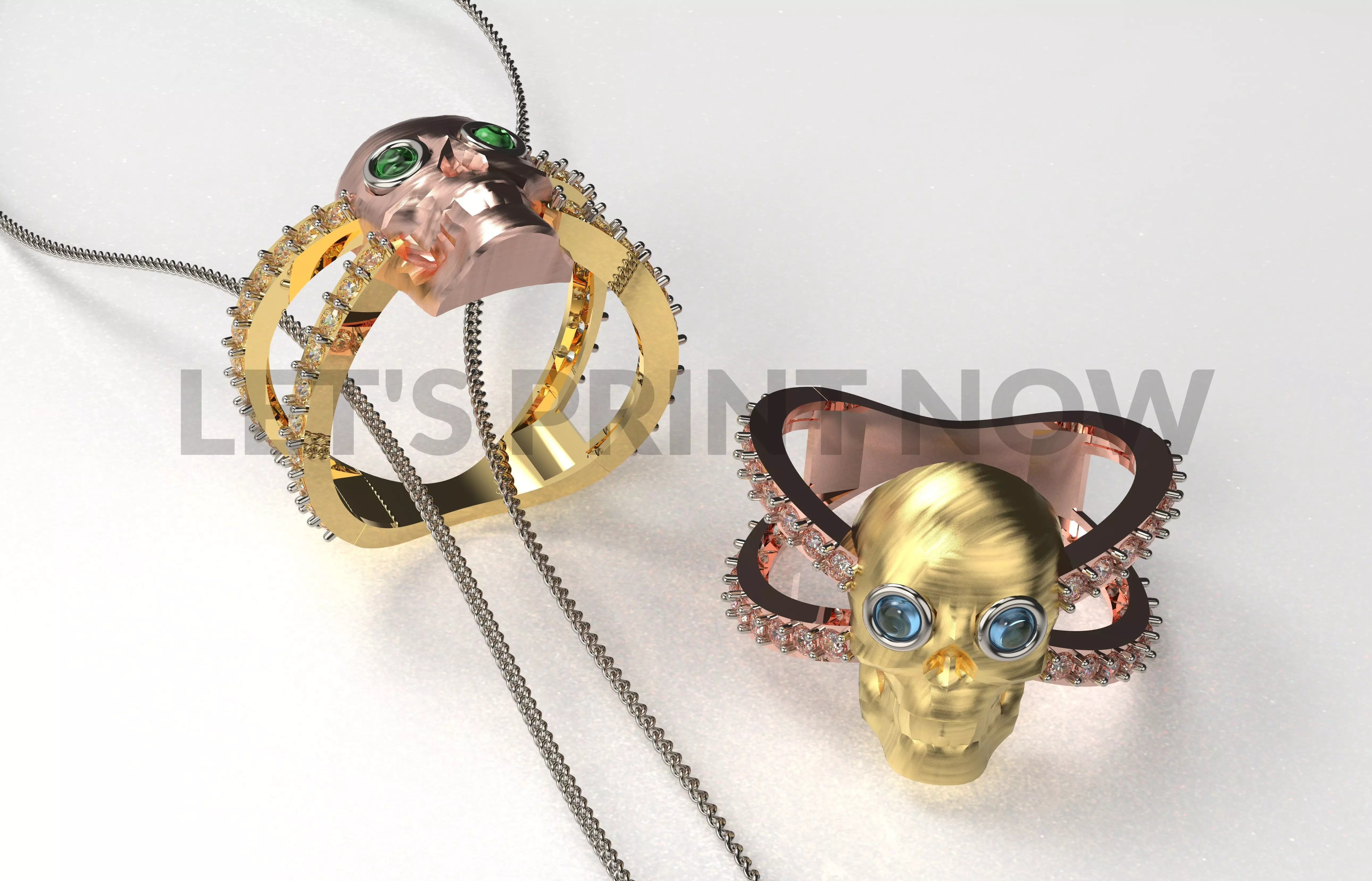 Skull Ring 3D print model_0