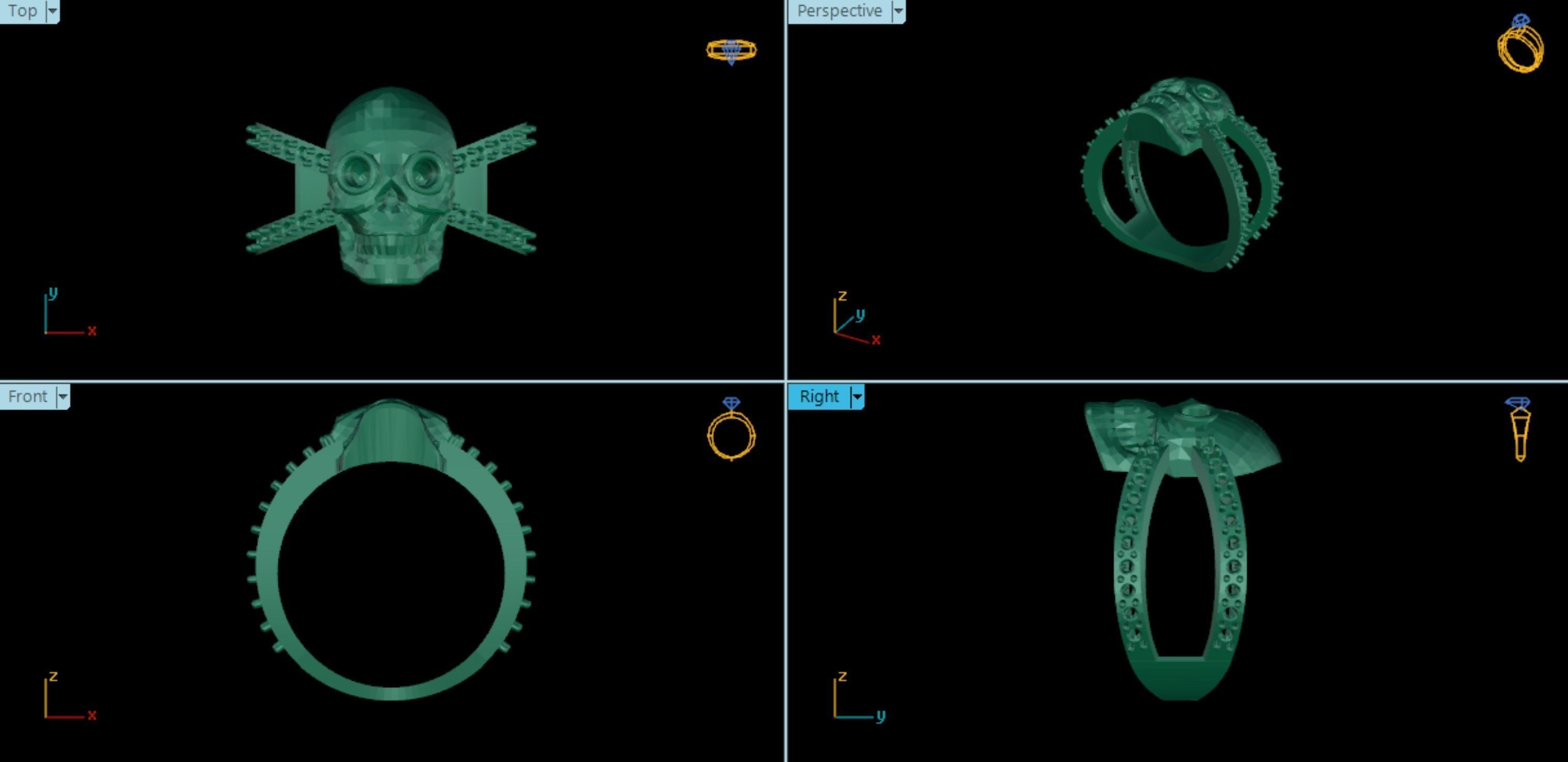 Skull Ring 3D print model_4
