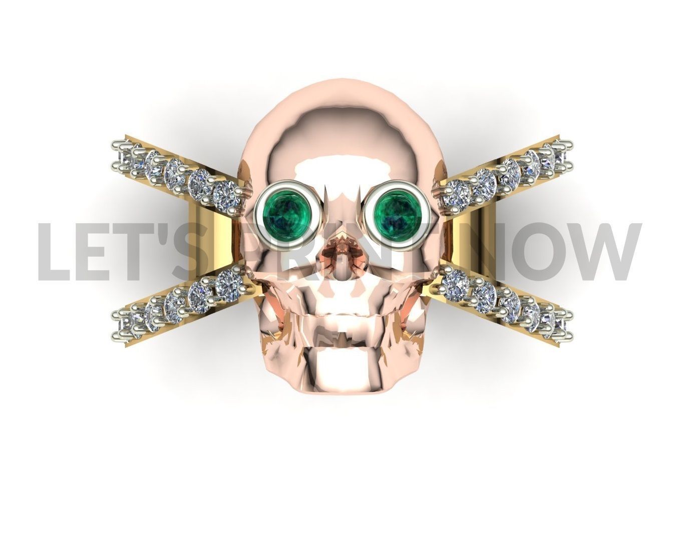 Skull Ring 3D print model_1