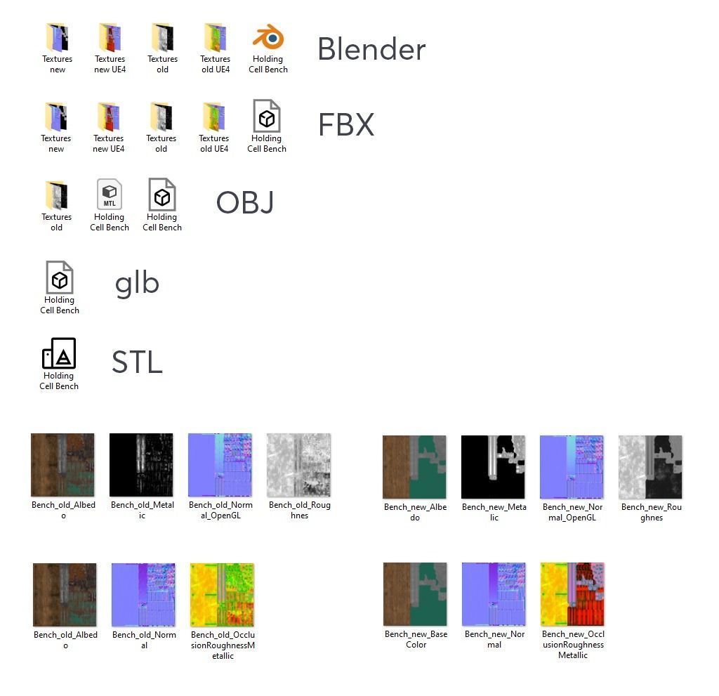 Holding Cell Bench 3D model_21