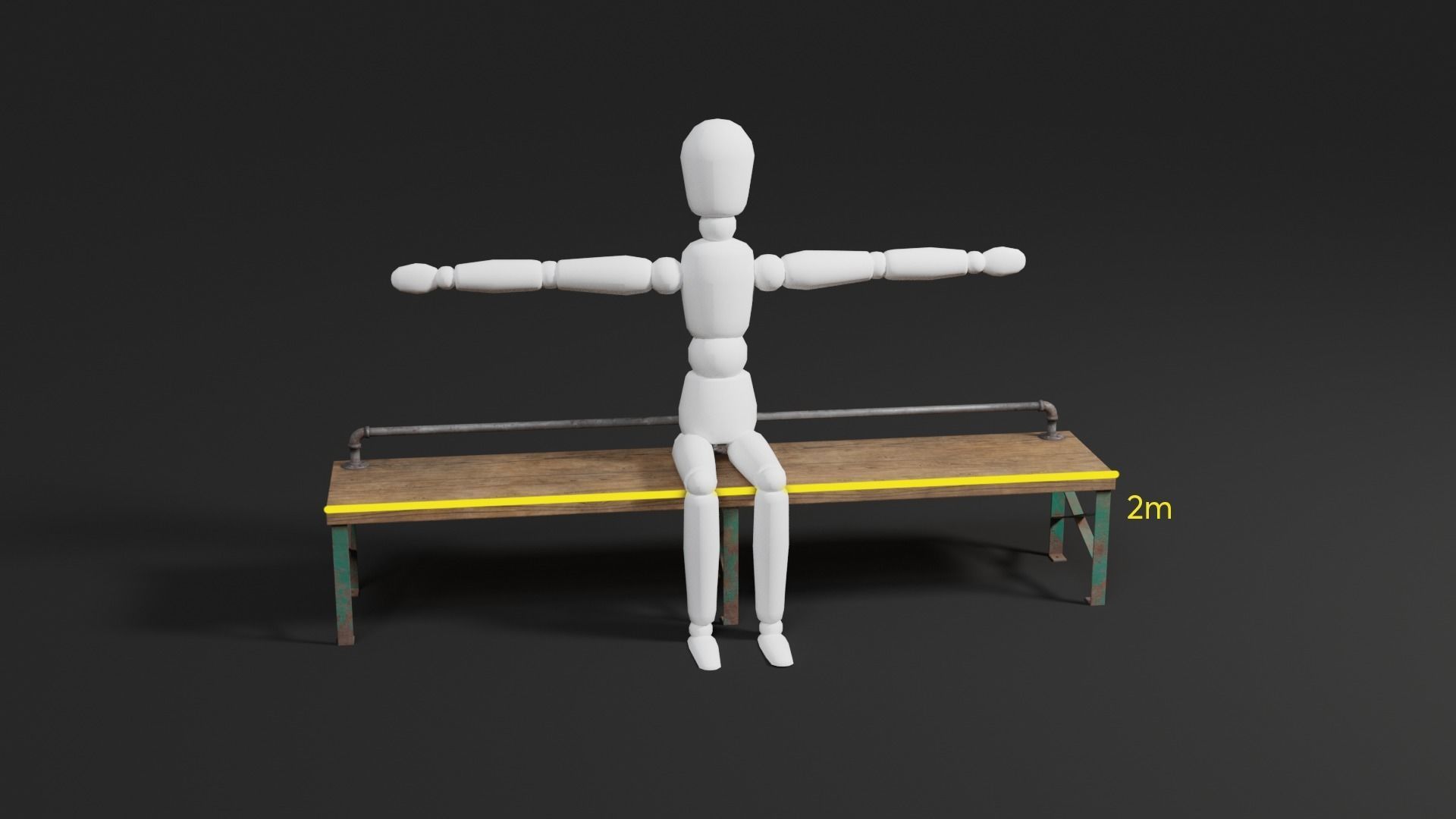 Holding Cell Bench 3D model_19