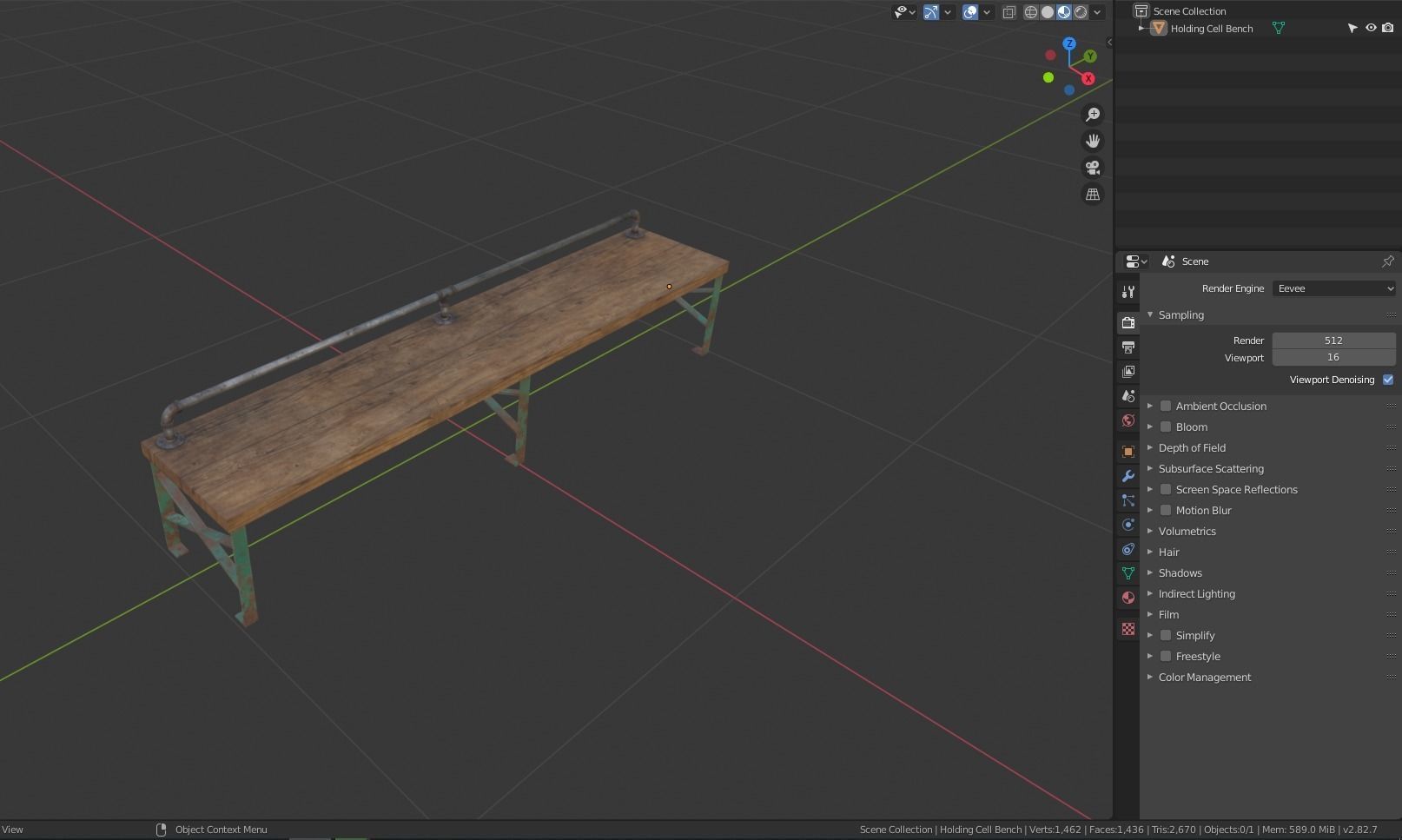 Holding Cell Bench 3D model_20