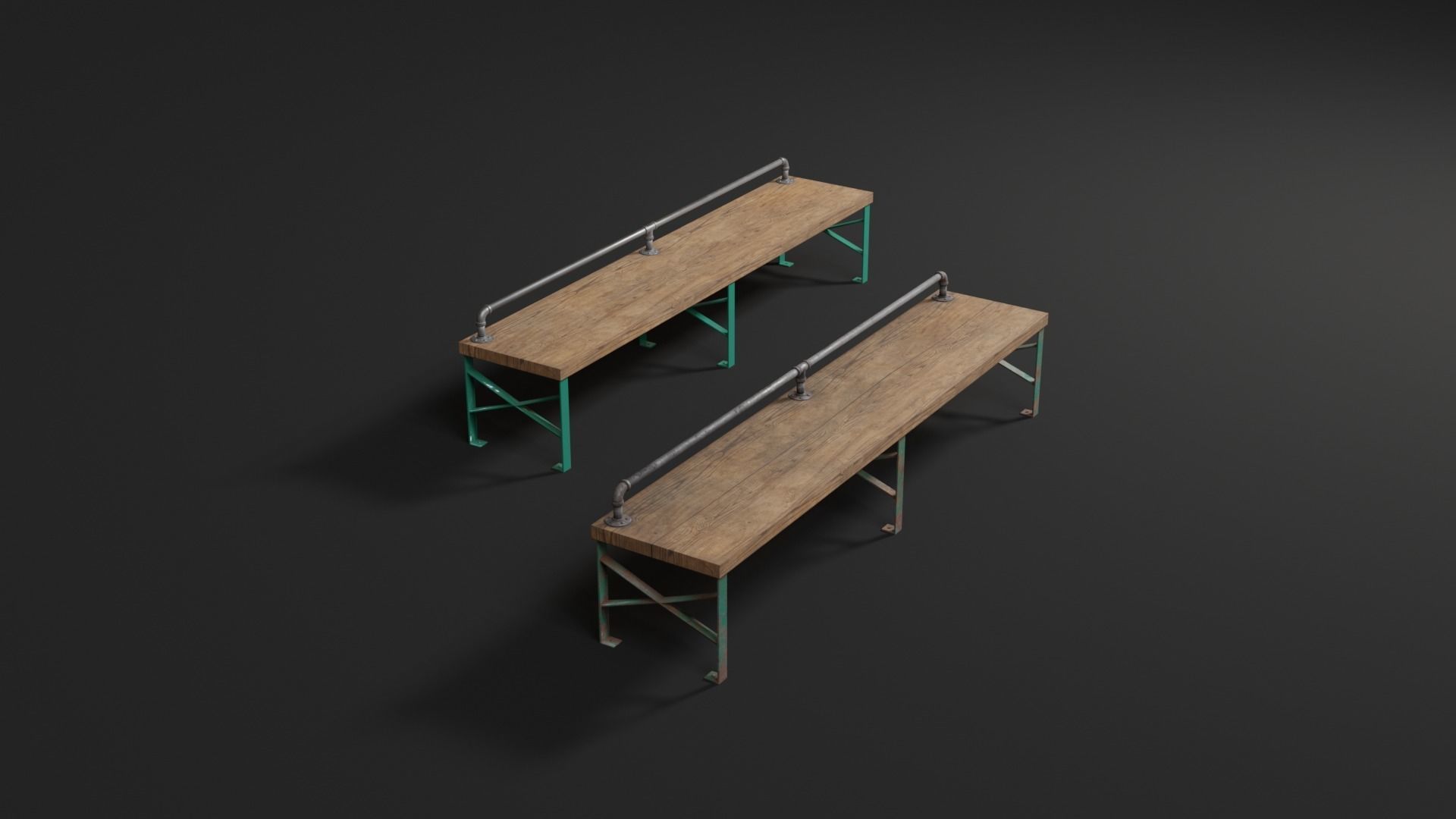 Holding Cell Bench 3D model_3