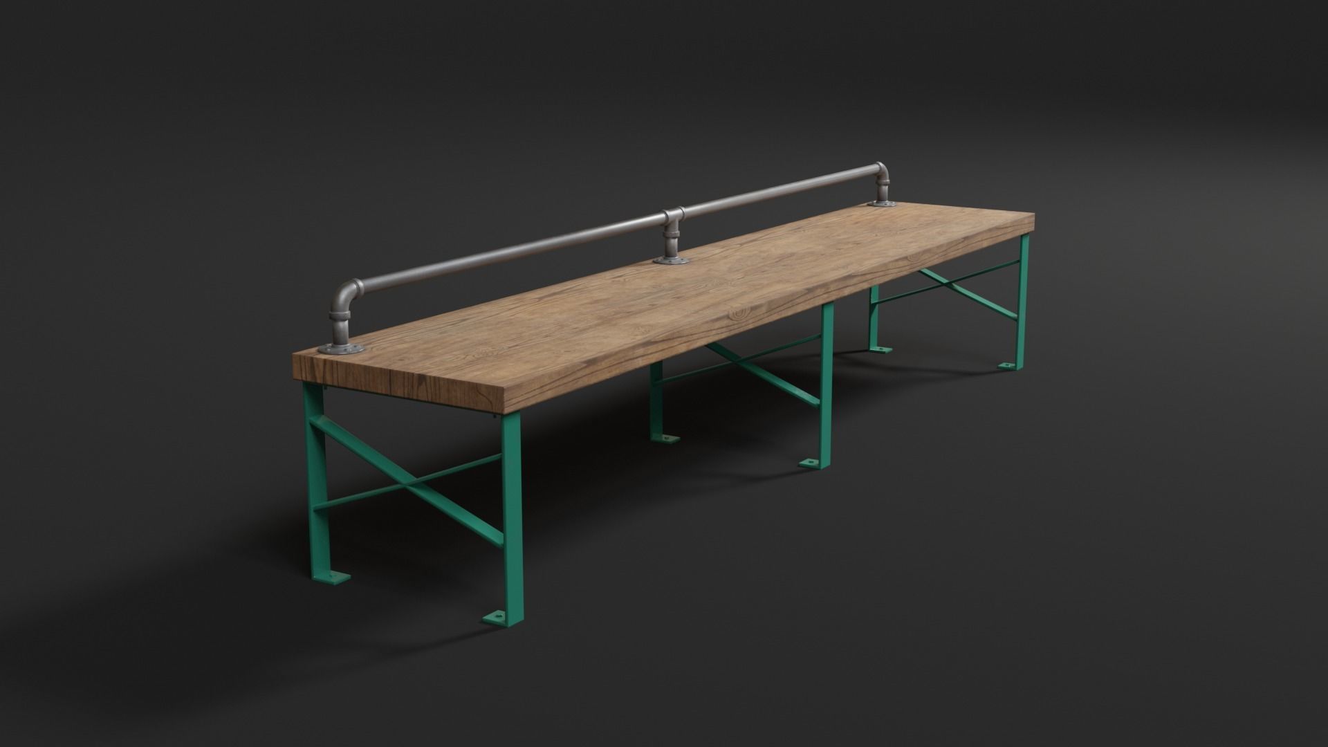Holding Cell Bench 3D model_2