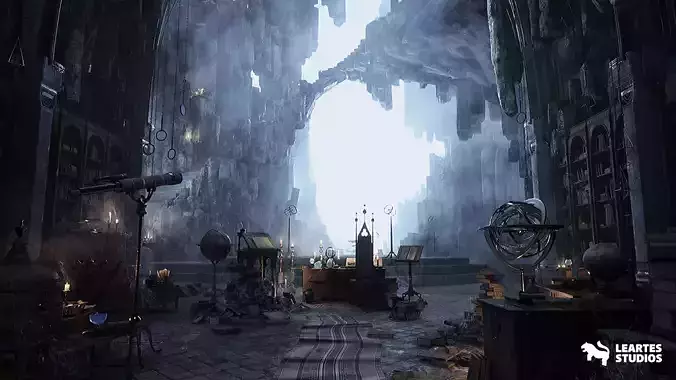 Merlins Cave Environment in Unreal Engine Low-poly 3D model