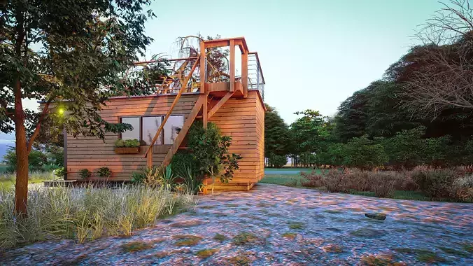 Small House Container Sketchup file with Lumion file