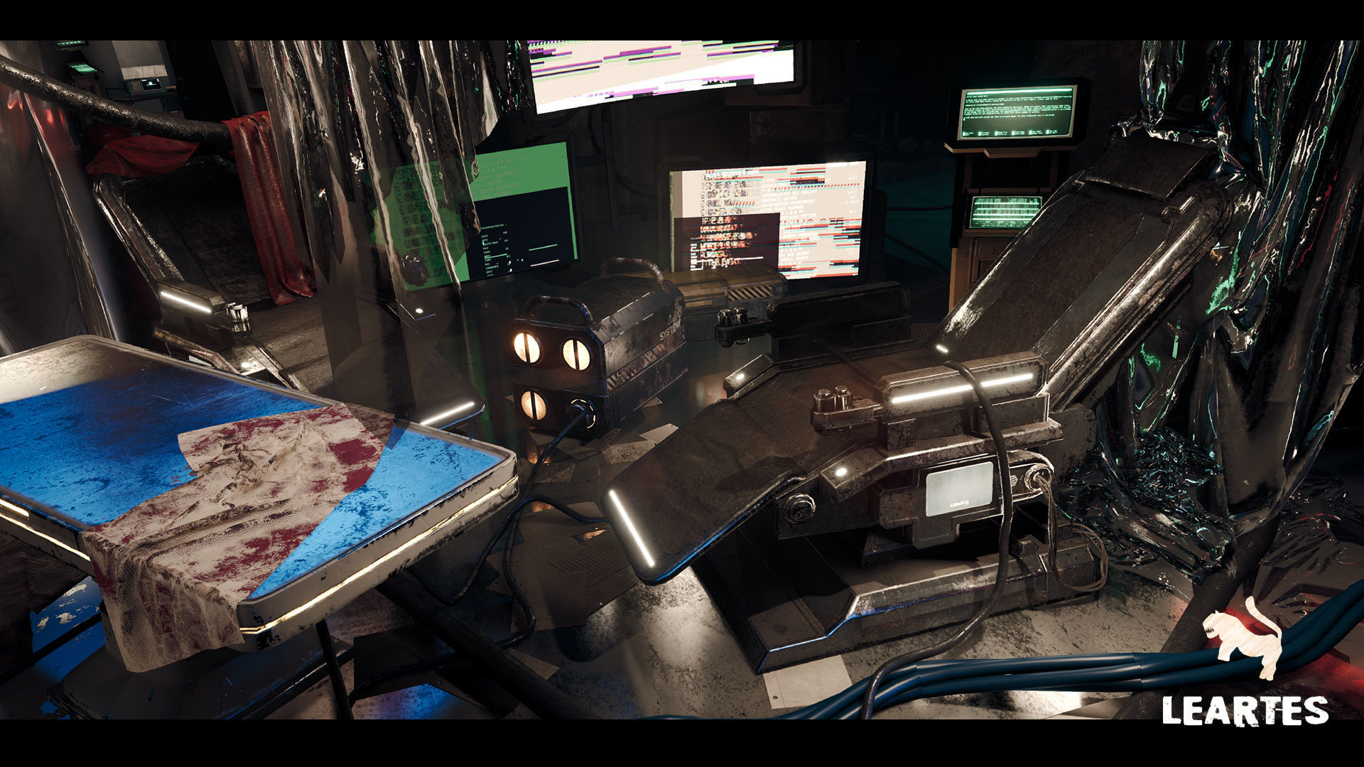 CyberPunk Laboratory Research Center Interior Kitbash Low-poly 3D model_8