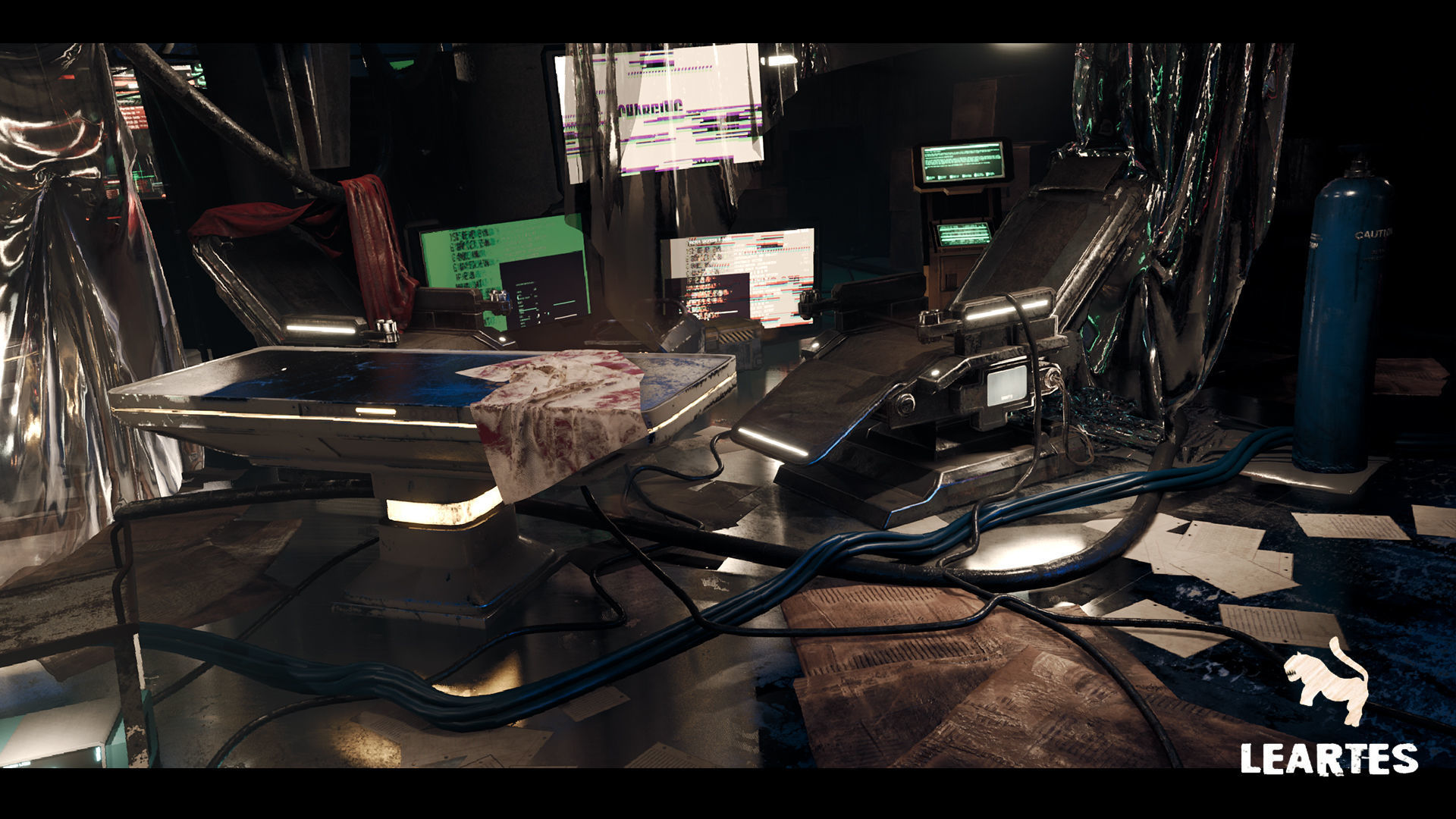 CyberPunk Laboratory Research Center Interior Kitbash Low-poly 3D model_10