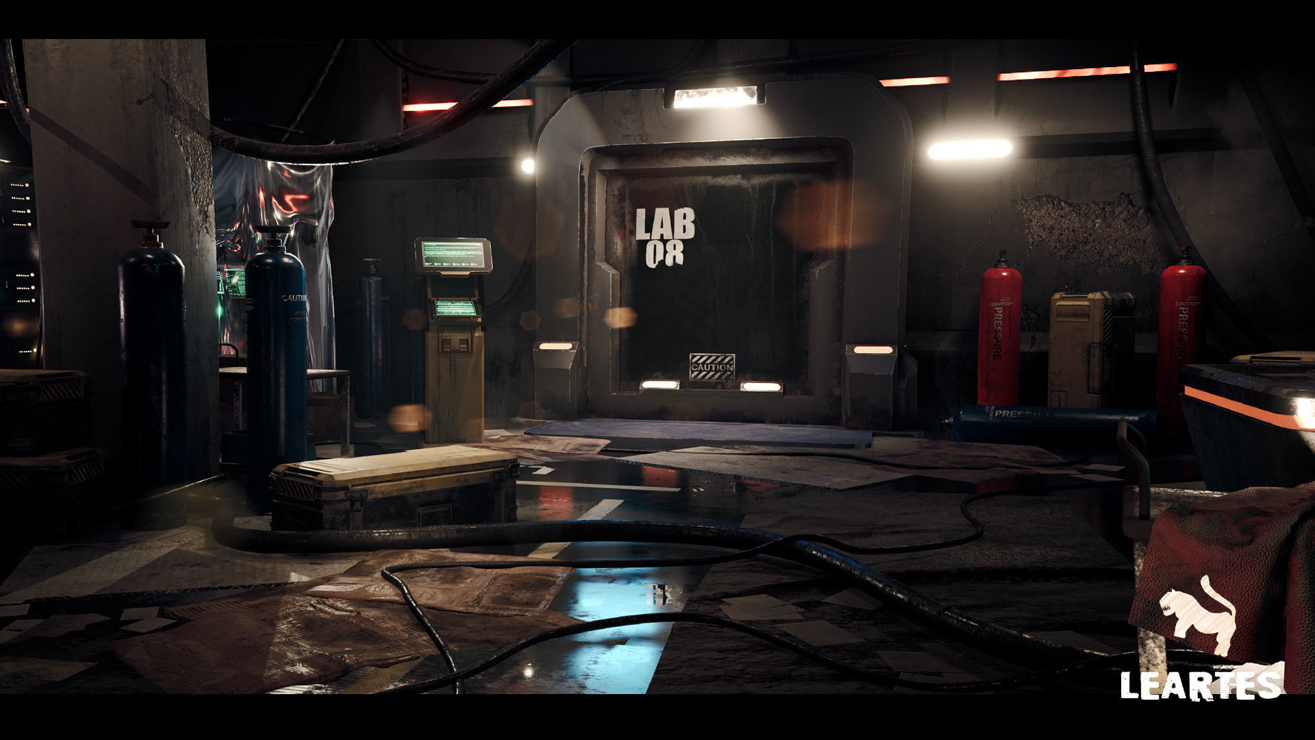 CyberPunk Laboratory Research Center Interior Kitbash Low-poly 3D model_12