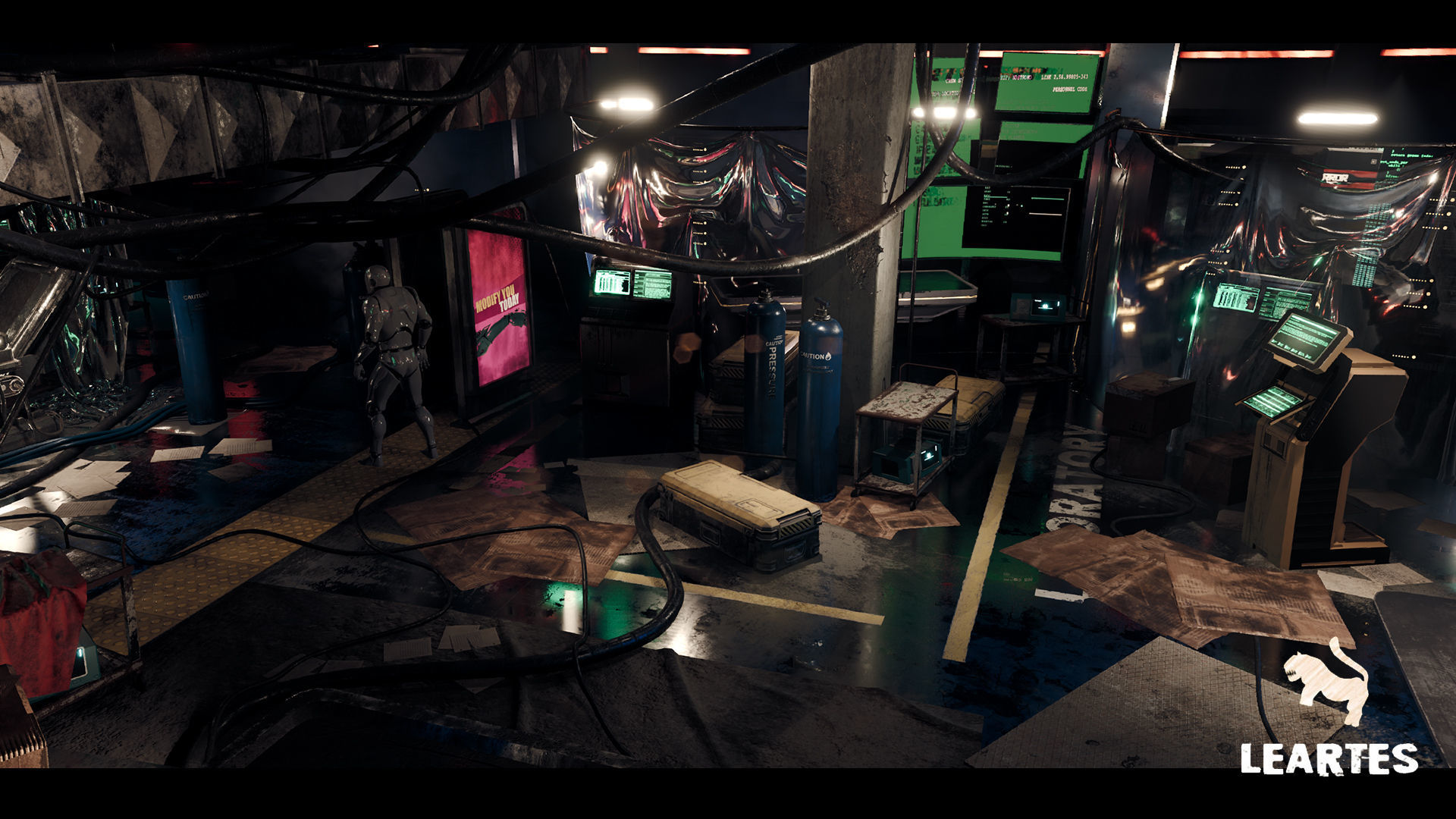 CyberPunk Laboratory Research Center Interior Kitbash Low-poly 3D model_5