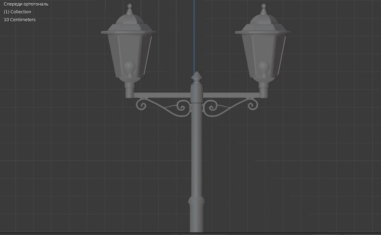 street light Low-poly 3D model_3