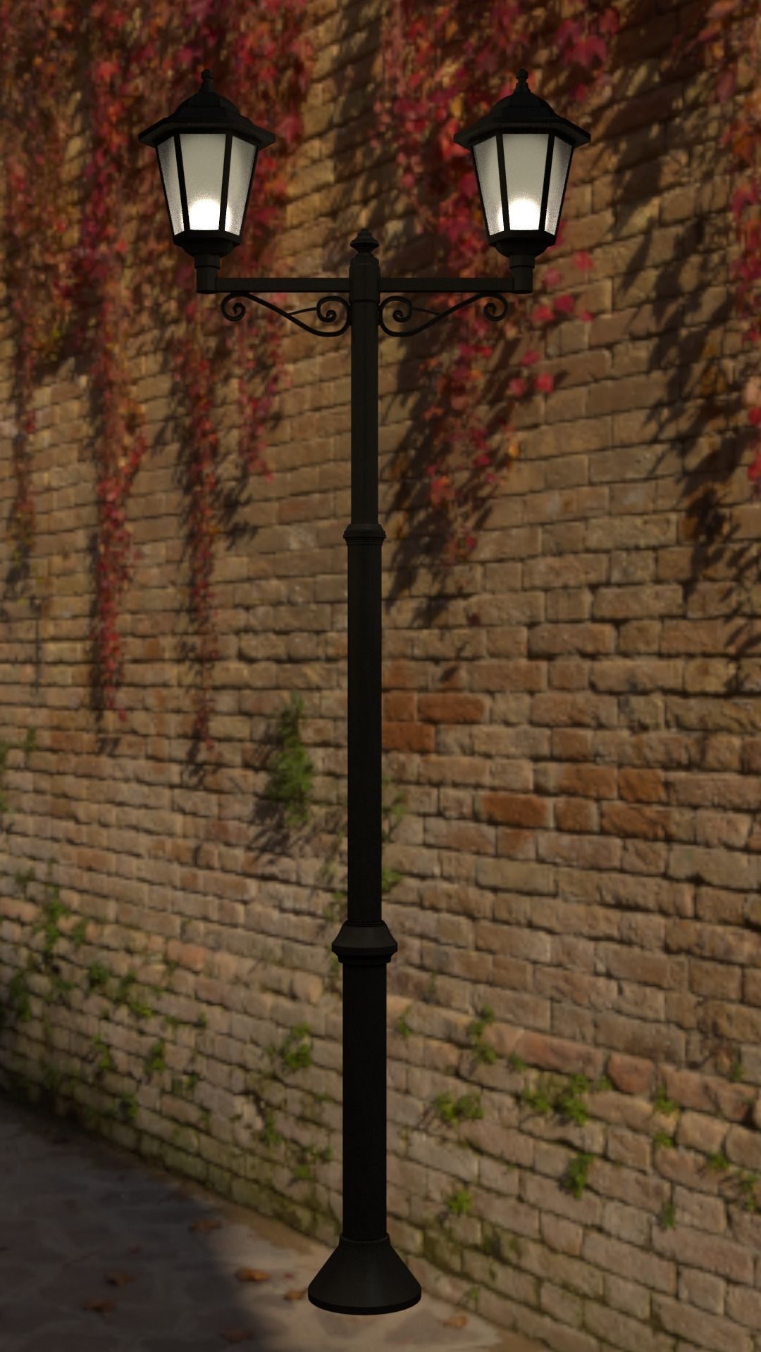 street light Low-poly 3D model_1