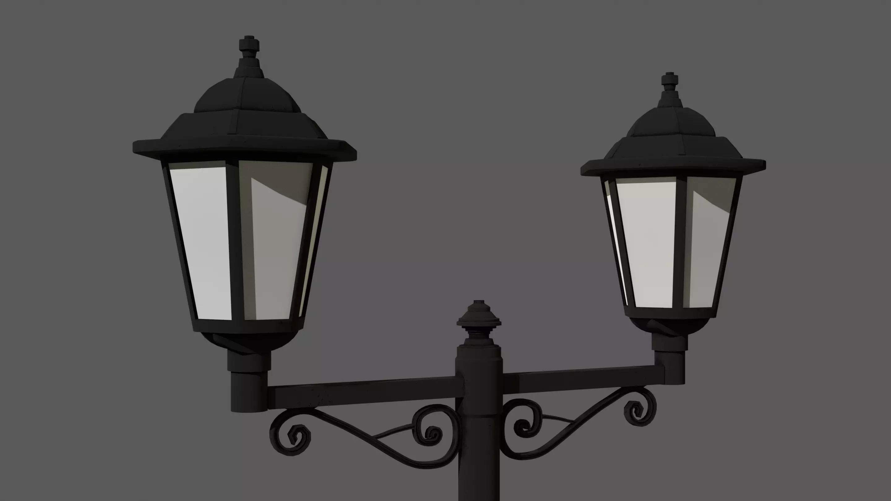 street light Low-poly 3D model_0