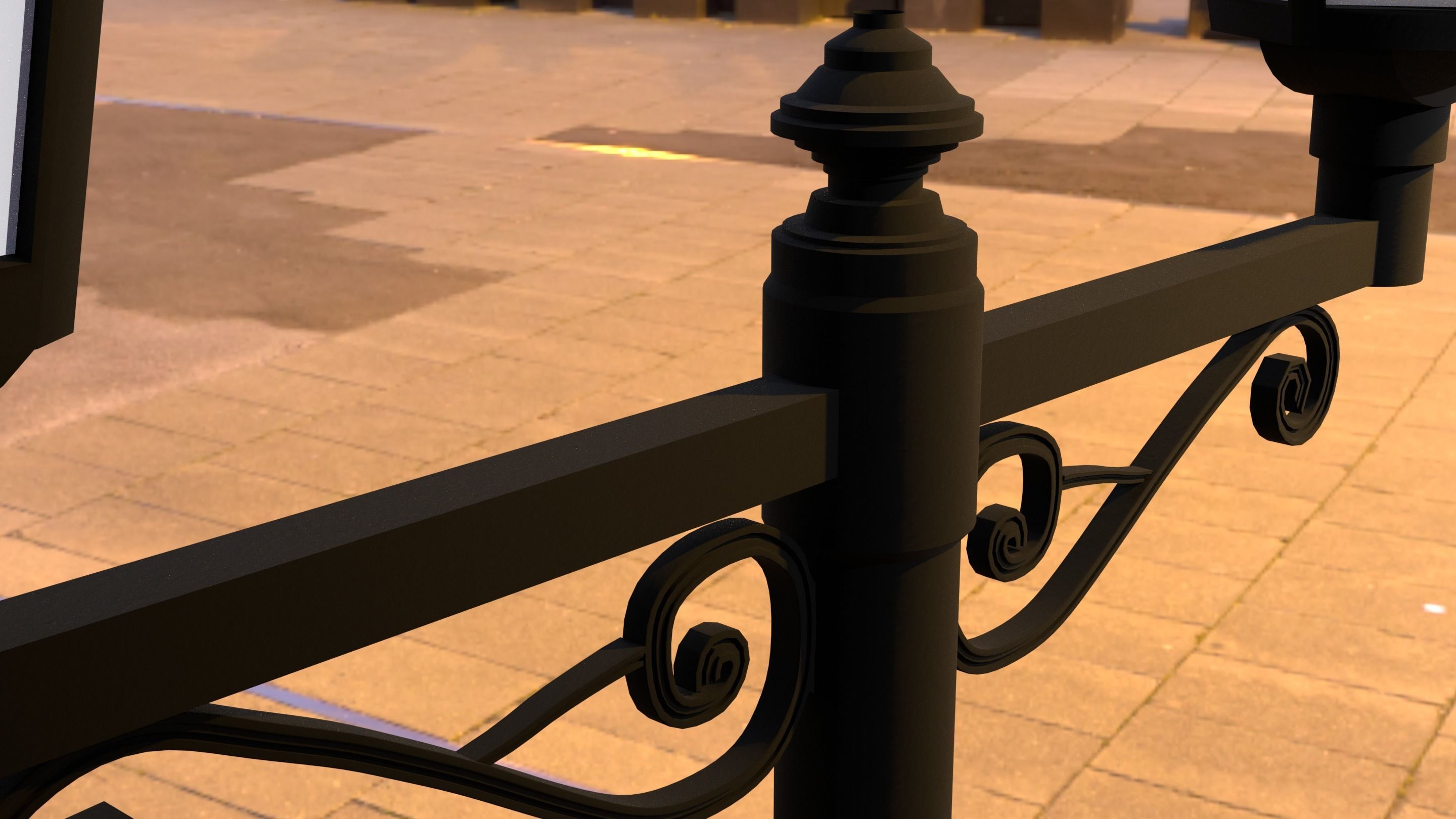 street light Low-poly 3D model_5