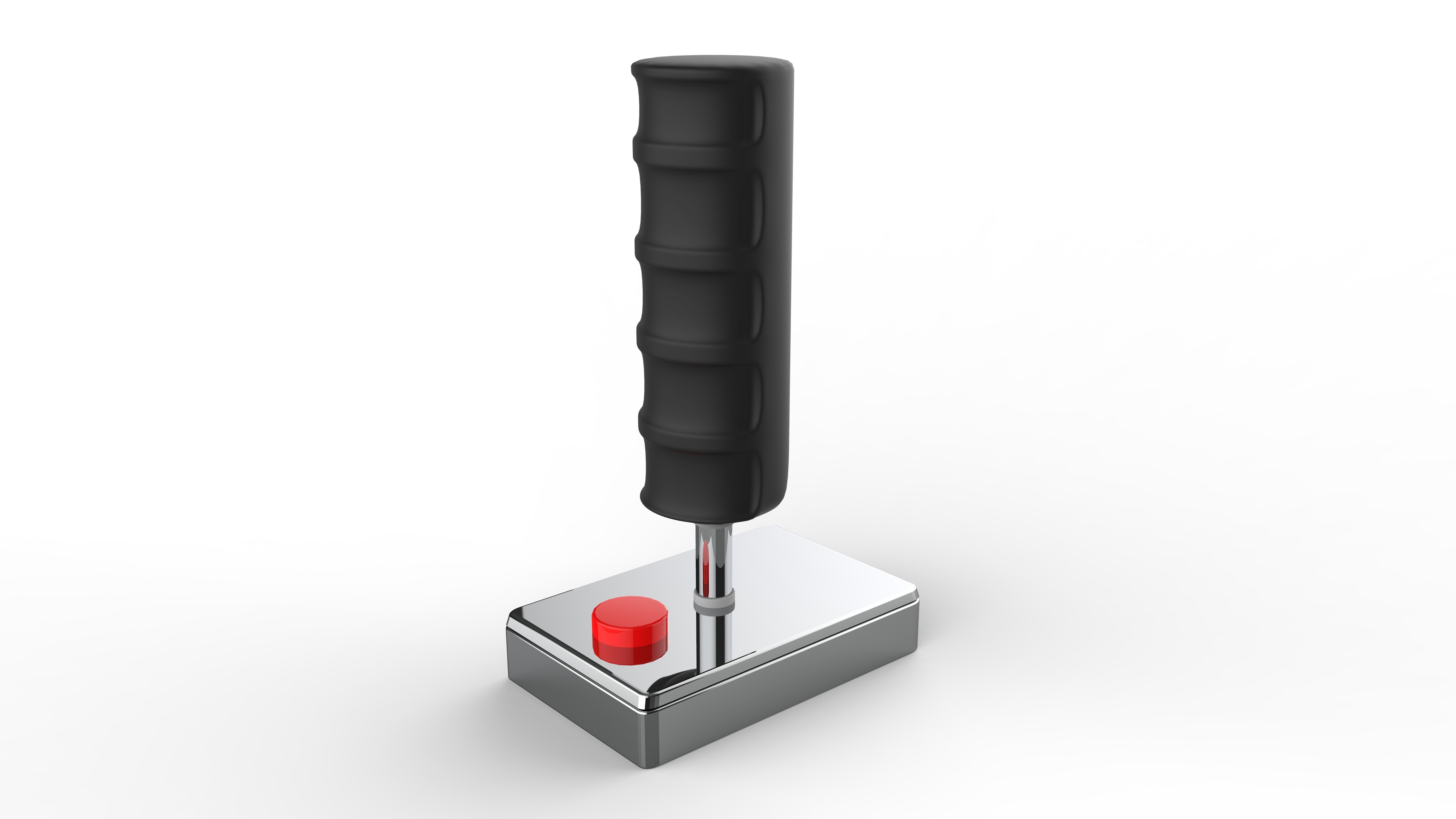 Joystick black 3D model_2