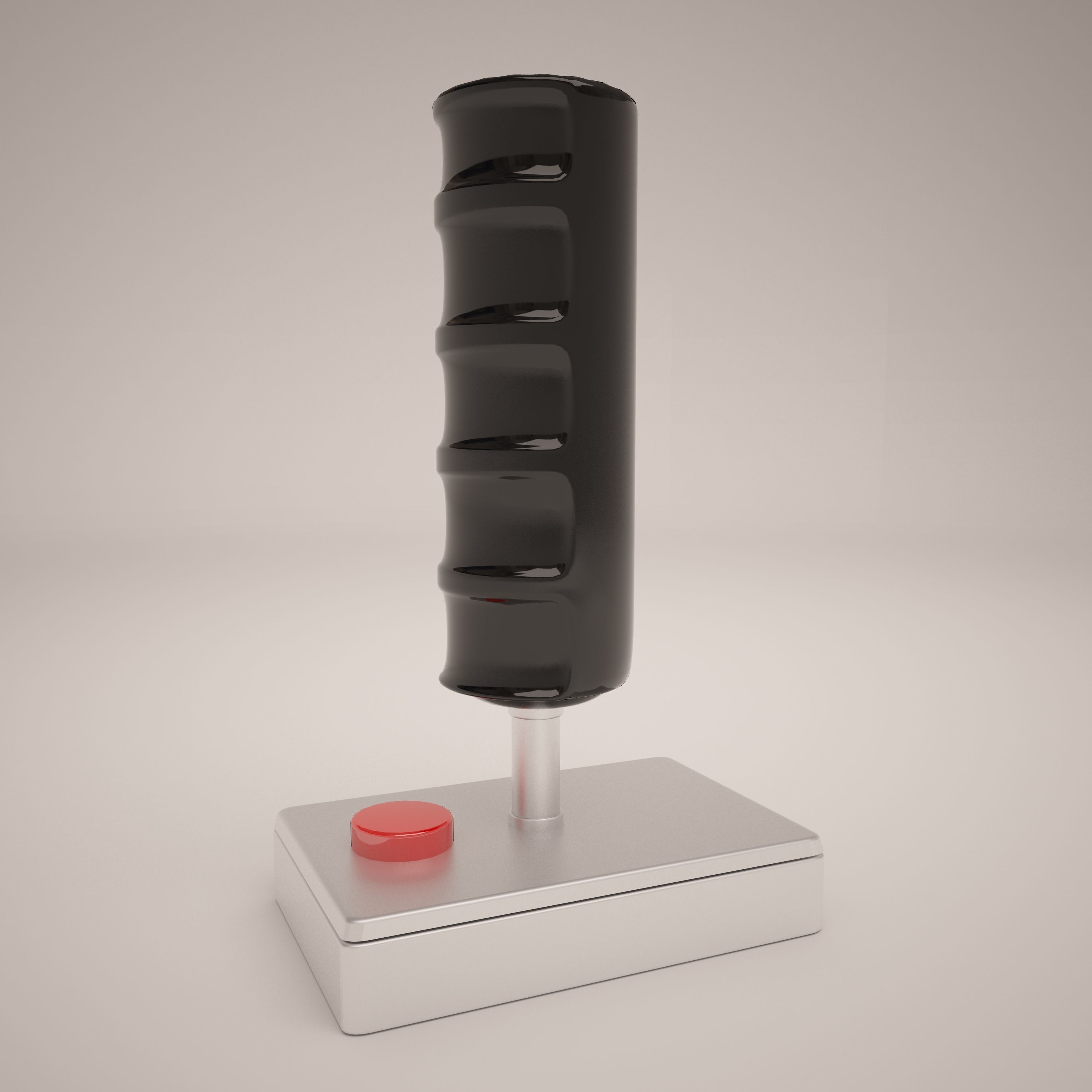 Joystick black 3D model_1
