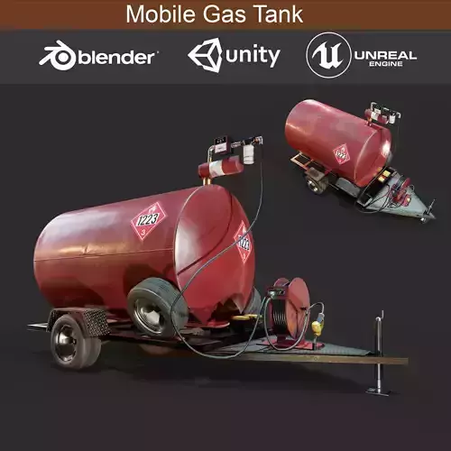 Mobile Gas Tank  Game Asset Low-poly 3D model
