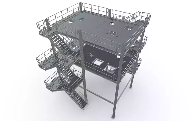 Process Plant UAE - Steel Structure 3D print model