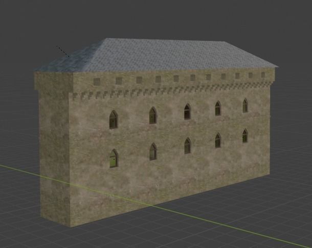 Castle stone tower with window 3D model_9