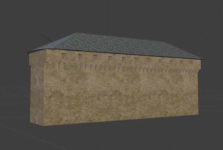 Castle stone tower with window 3D model_10