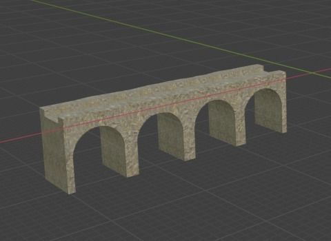 Castle stone tower with window 3D model_11
