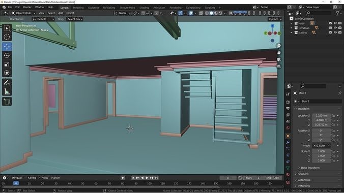3D Modern House 3D model