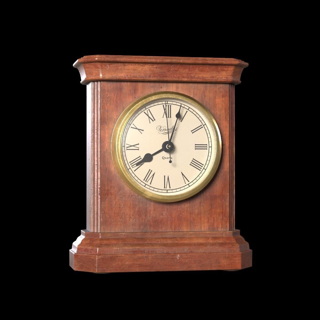 Vintage Clock Low-poly 3D model_1