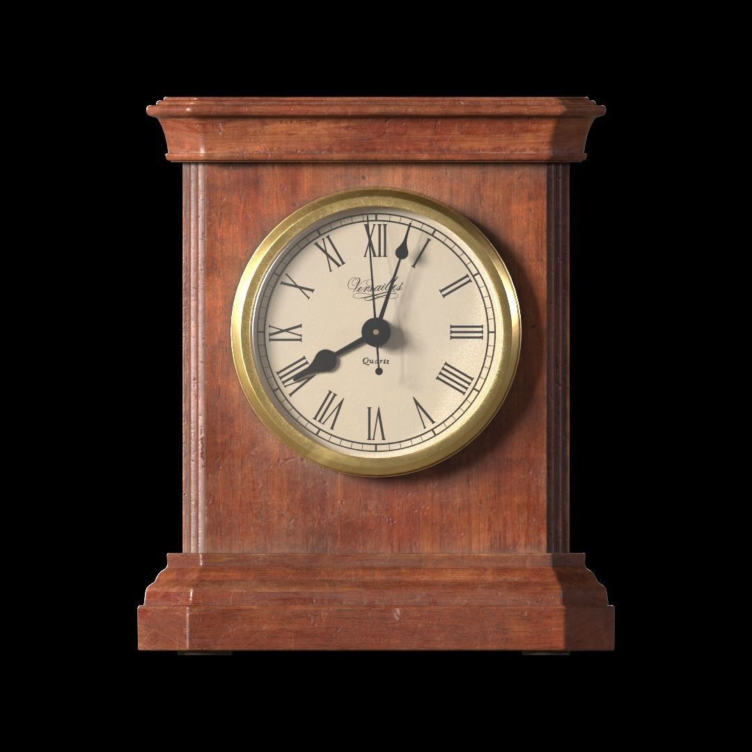Vintage Clock Low-poly 3D model_2
