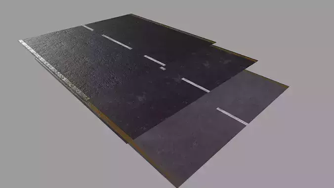 Asphalt PBR road with lines