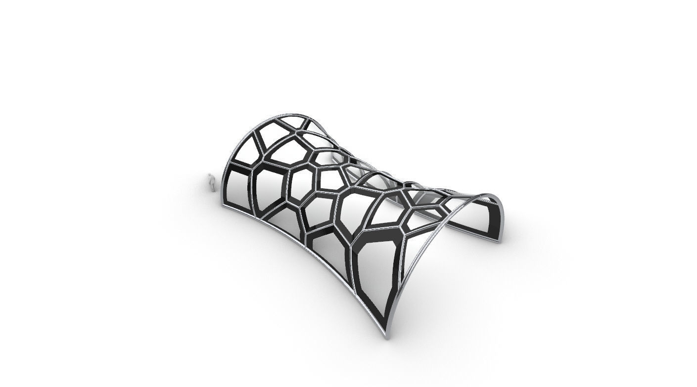 Voronoi Pavilion Structure with Glass Panels v1 3D model_13