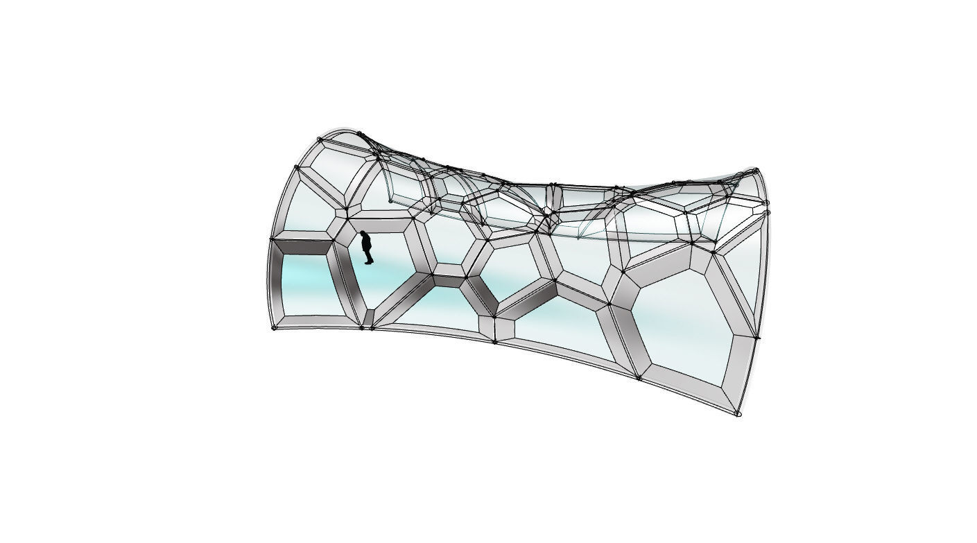 Voronoi Pavilion Structure with Glass Panels v1 3D model_32