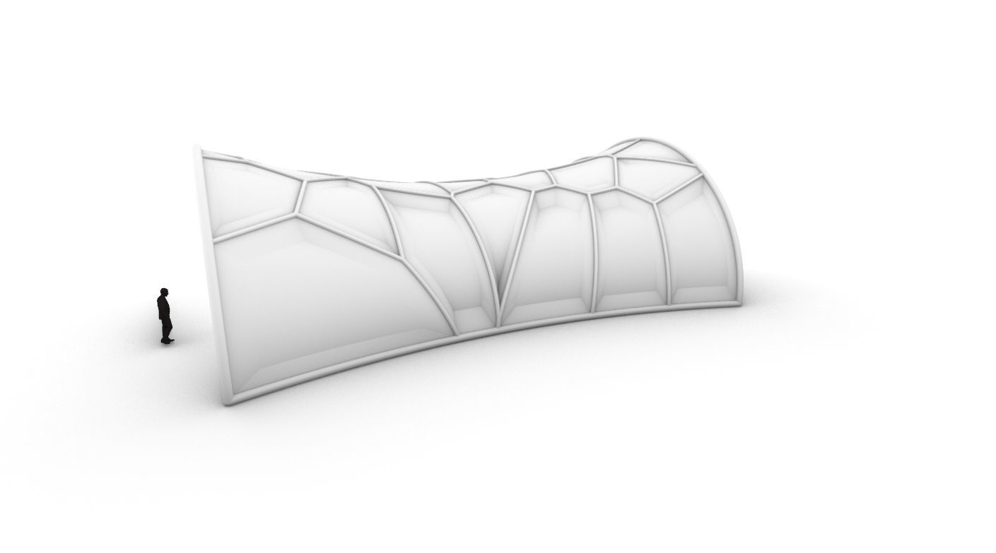 Voronoi Pavilion Structure with Glass Panels v1 3D model_41