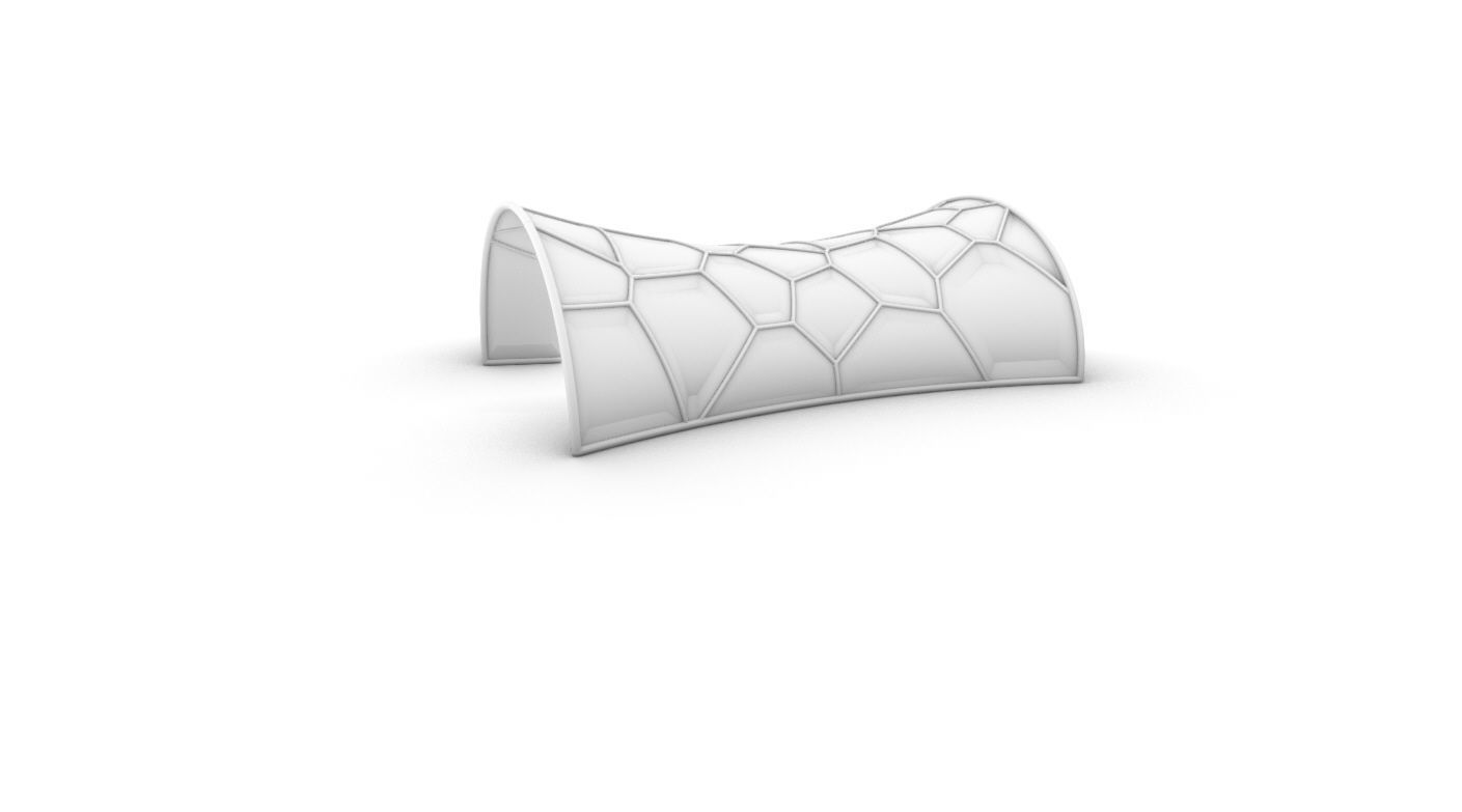 Voronoi Pavilion Structure with Glass Panels v1 3D model_48