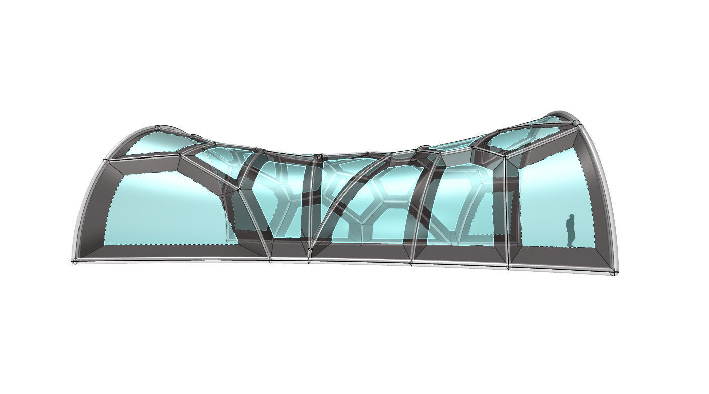 Voronoi Pavilion Structure with Glass Panels v1 3D model_27