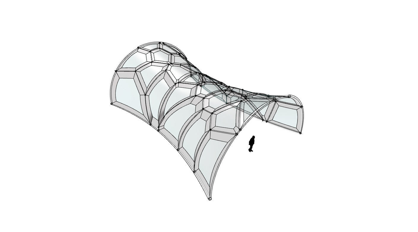 Voronoi Pavilion Structure with Glass Panels v1 3D model_39