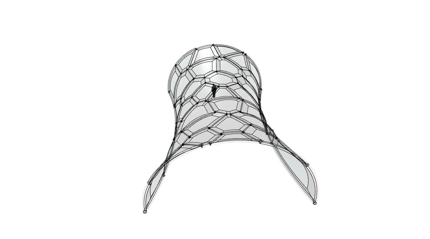 Voronoi Pavilion Structure with Glass Panels v1 3D model_33