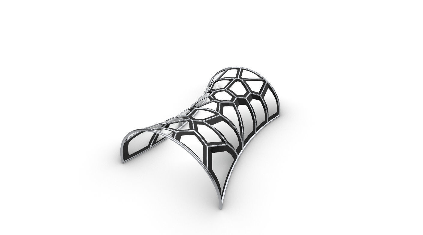 Voronoi Pavilion Structure with Glass Panels v1 3D model_15
