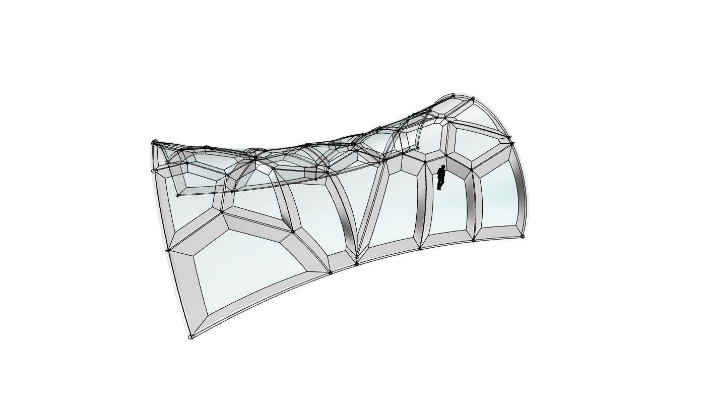 Voronoi Pavilion Structure with Glass Panels v1 3D model_36