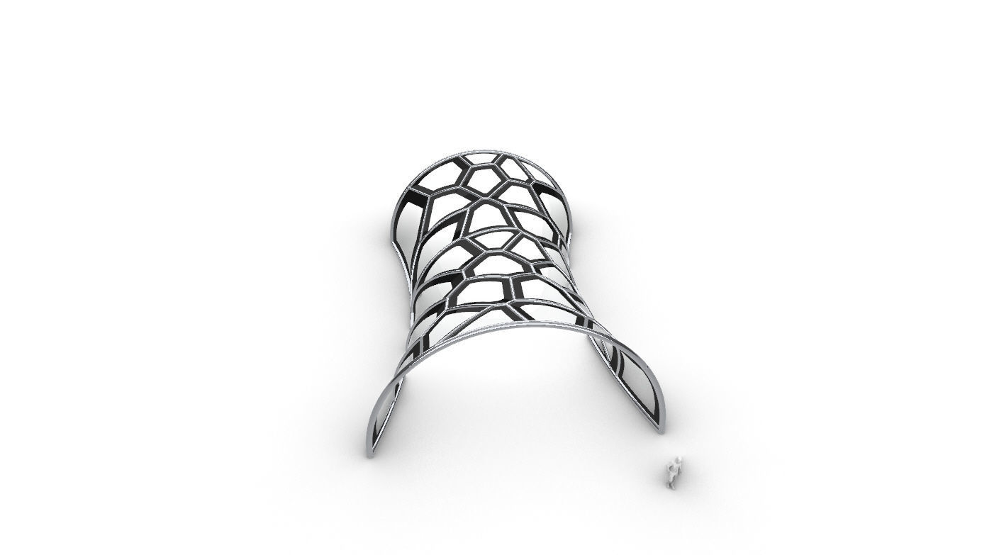 Voronoi Pavilion Structure with Glass Panels v1 3D model_19