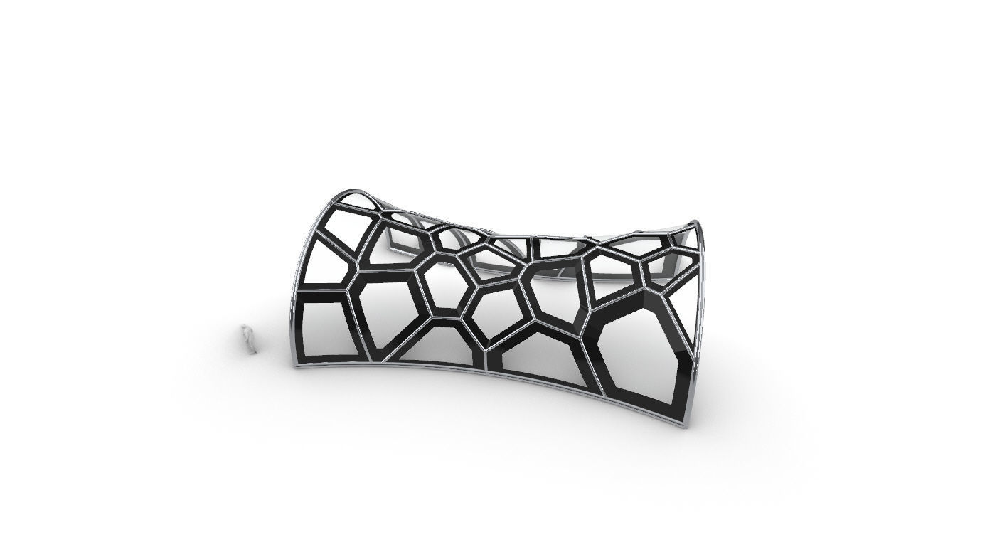 Voronoi Pavilion Structure with Glass Panels v1 3D model_12